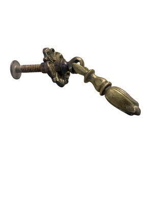 Brass Tulip Teardrop Pull and Backplate