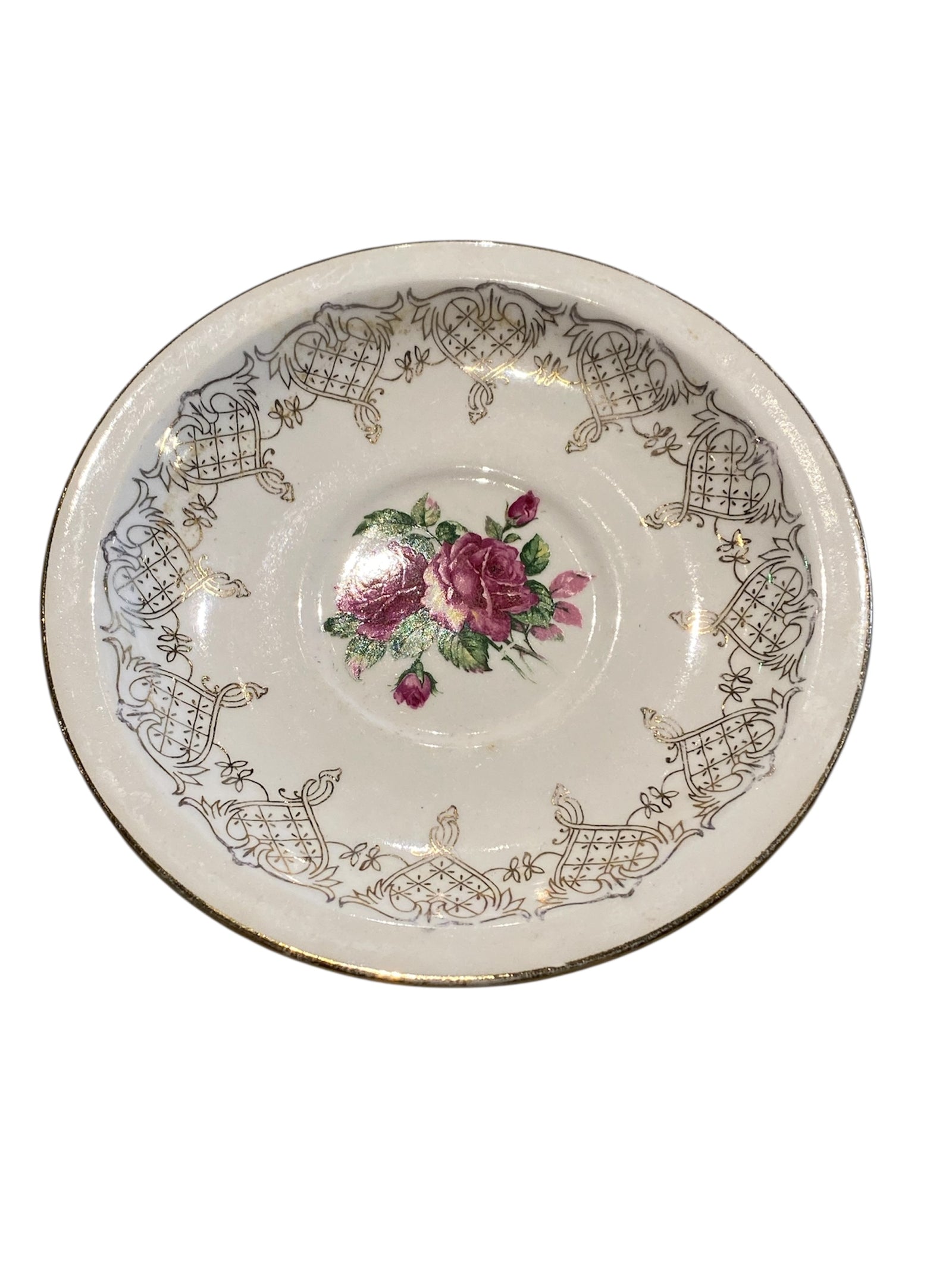 Dominion China Rose Saucers/Trinket Dishes